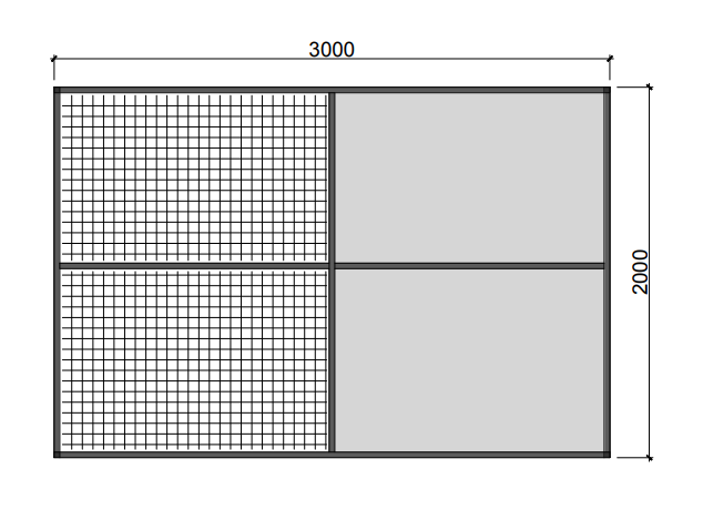 Hliníkový rám s výplní RVP7 - Zvolte barvu výplně: Černá, Zvolte typ pletiva: Esafort 12,7 x 12,7 x 1,05 mm