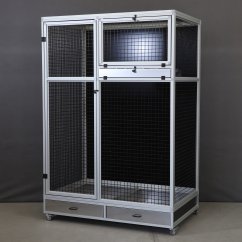 Izbová voliera PV07 elox, černé síta