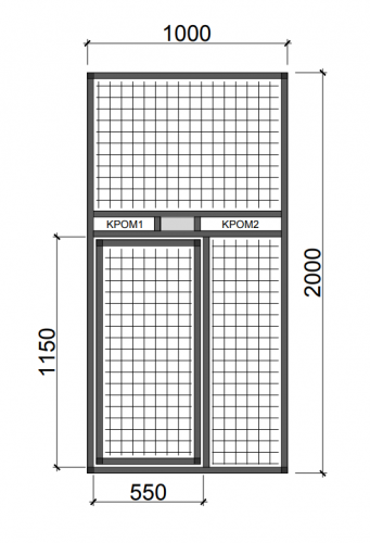 Hliníkový rám s otočnými krmnými pulty RKP4 - Zvolte typ pletiva: Esafort 25,4 x 25,4 x 2,05 mm