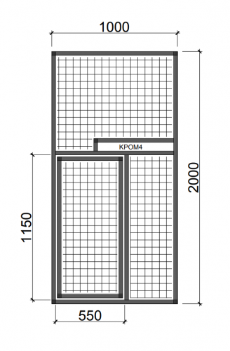Hliníkový rám s otočným krmným pultem RKP3 - Zvolte typ pletiva: Esafort 19 x 19 x 2,05 mm