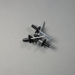 Trhací nýty 4,8 x 12 mm, velká hlava 14 mm - černý