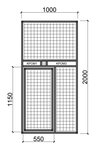 Hliníkový rám s otočnými kŕmnymi pultmi RKP5 - Zvoliť typ pletiva: Esafort 25,4 x 25,4 x 2,05 mm