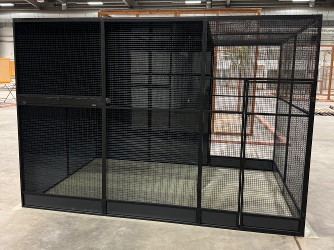 Hliníková voliéra - čierny elox + čierne pletivo