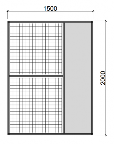 Hliníkový rám s výplní RVP3 - Zvolte barvu výplně: Černá, Zvolte typ pletiva: Esafort 12,7 x 12,7 x 1,05 mm