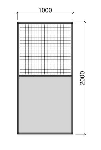 Hliníkový rám s výplňou RVP1 - Zvoľte farbu výplne: Čierna, Zvoliť typ pletiva: Esafort 12,7 x 12,7 x 1,05 mm