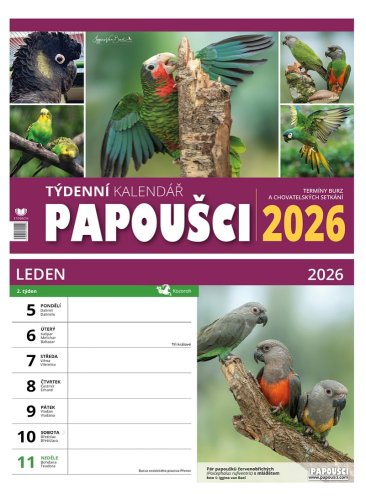 Kalendář PAPOUŠCI 2026