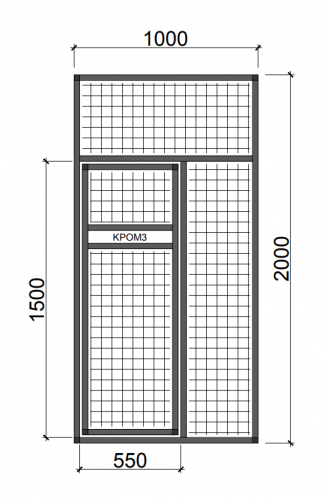 Hliníkový rám s otočným krmným pultem ve dveřích RKP11 - Zvolte barvu výplně: Černá, Zvolte typ pletiva: Esafort 19 x 19 x 2,05 mm