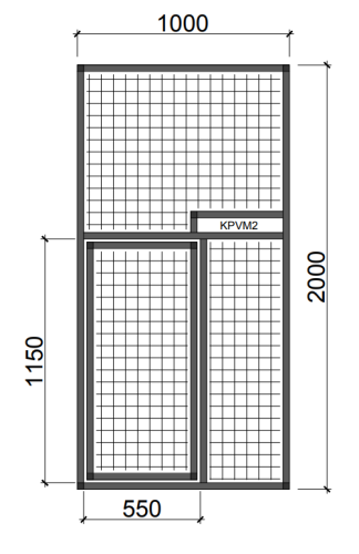 Hliníkový rám s výsuvným kŕmnym pultom RKP6 - Zvoliť typ pletiva: Esafort 19 x 19 x 2,05 mm