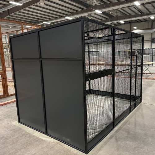 Hliníková voliéra - čierny elox + čierne pletivo