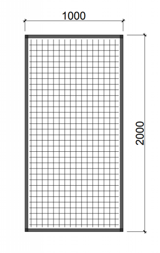 Hliníkový rám RP1 - Zvoliť typ pletiva: Esafort 12,7 x 12,7 x 1,05 mm