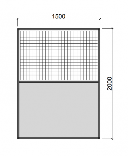 Hliníkový rám s výplňou RVP2 - Zvoľte farbu výplne: Antracit, Zvoliť typ pletiva: Esafort 16 x 16 x 1,2 mm