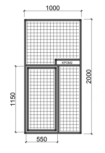 Hliníkový rám s otočným kŕmnym pultom RKP1 - Zvoliť typ pletiva: Esafort 16 x 16 x 1,2 mm