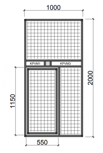 Hliníkový rám s výsuvnými kŕmnymi pultmi RKP9 - Zvoliť typ pletiva: Esafort 19 x 19 x 1,45 mm