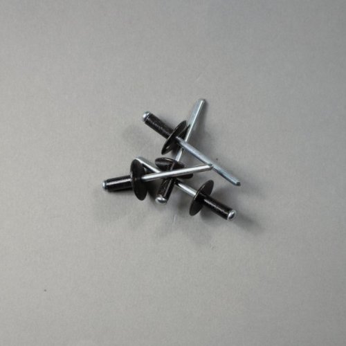 Trhací nýty 4,8 x 12 mm, velká hlava 14 mm - černý - Množství: 250 ks